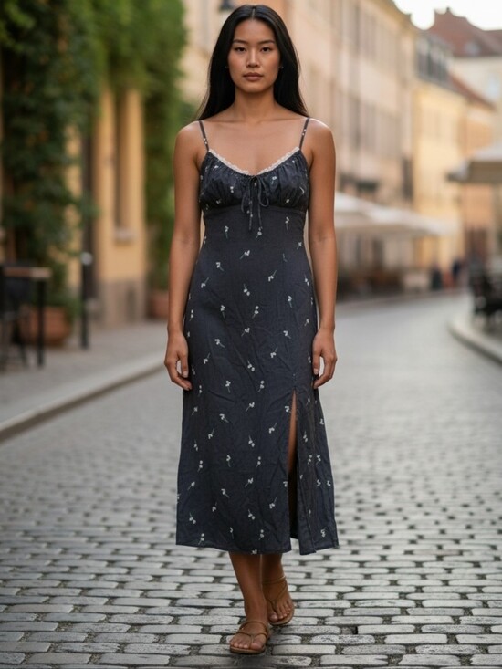 LIBÉ. Dresses & Skirts - LIBÉ Floral Midi Dress with Side Slit